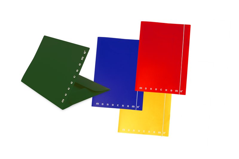 Cartellina 3 lembi con elastico in PPL MONOCROMO GREEN