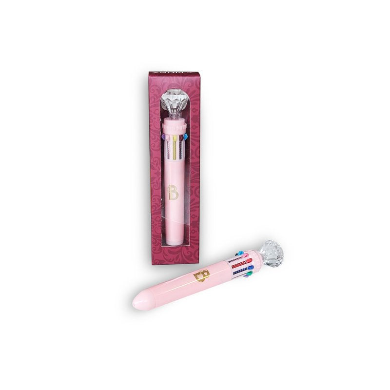 Penna a scatto Bridgerton con 10 colori,fusto logato e dettaglio diamante,in confezione regalo 1 pezzo