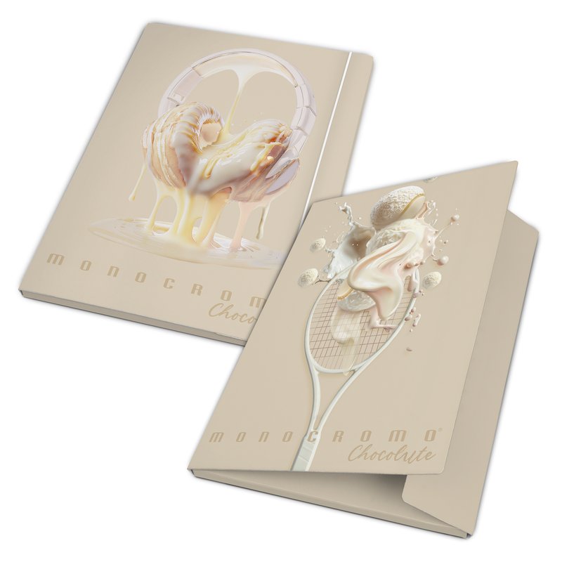 Cartellina 3 lembi con elastico CHOCOLATE WHITE   - dorso 1,2 cm
