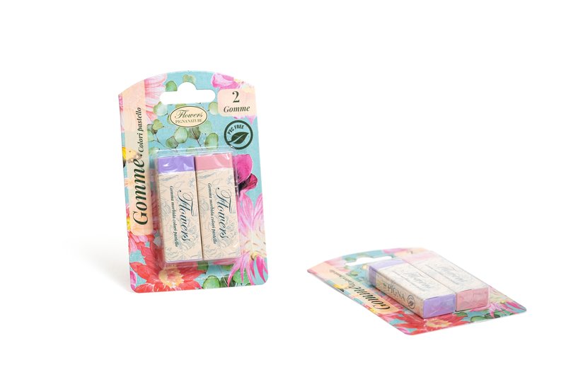Confezione 2 gomme NATURE FLOWERS, PVC free