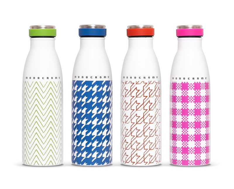 Borraccia MONOCROMO PATTERN, capacità 0,5 litri,BPA free - fucsia
