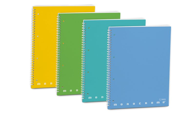 Quaderno MONOCROMO GREEN - spiralato - 1R - Righe