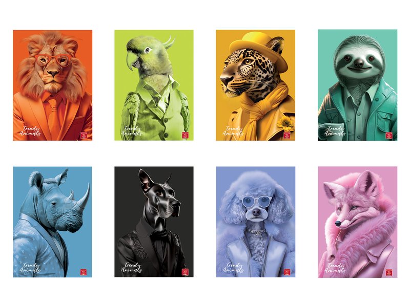 Maxi Quaderno TRENDY ANIMALS  - 5M - Quadretto da 5mm