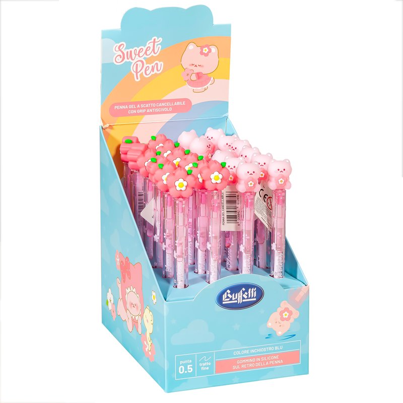 Penna gel a scatto cancellabile SweetPen - tratto fine - colore blu