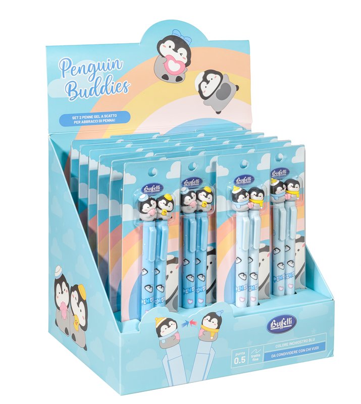 Sharing Pen PenguinBuddies - Set 2 penne a sfera -blu