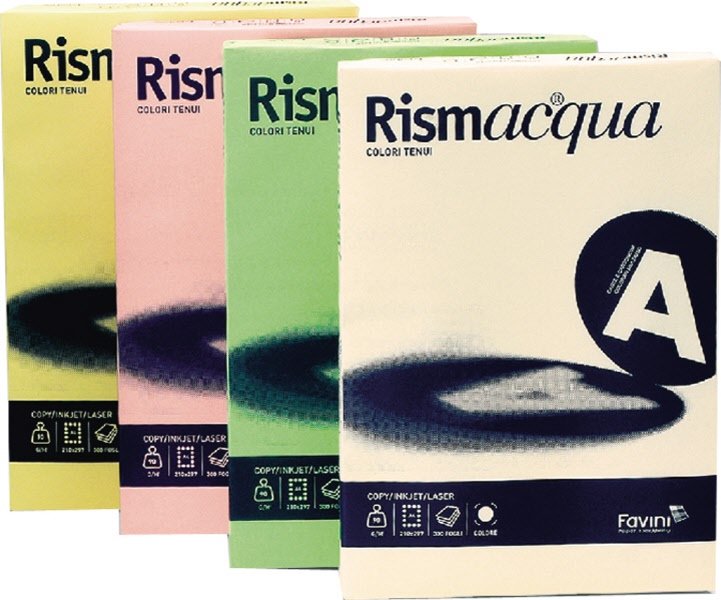 Cartoncino colorato Rismacqua  A3 - 140 g/mq - assortiti 5 colori
