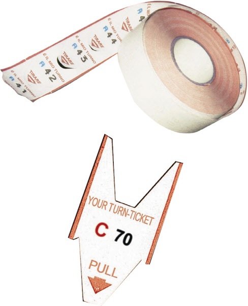 Rotoli tagliandi rosso per eliminacode