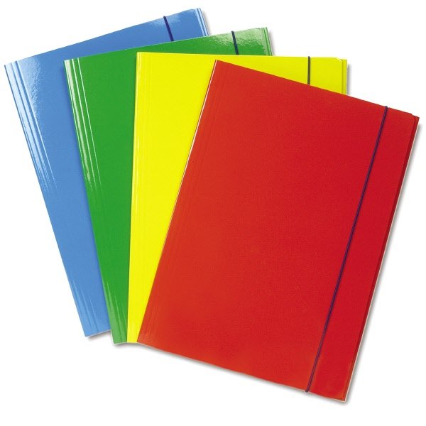 Cartellina con elastico - cartoncino lucido - 33x24 cm - blu