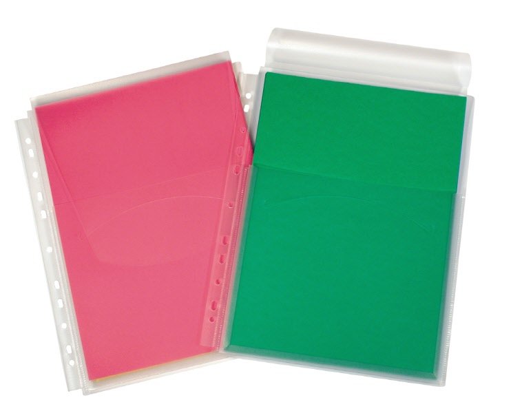 Buste con tasca a soffietto e foratura universale - Polipropilene - 31x22 cm - Capacità 200 fogli