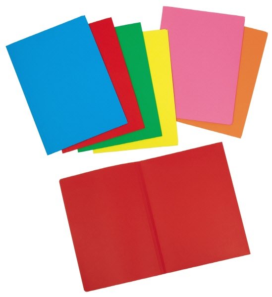 Cartelline semplici Arcobaleno - cartoncino - 190 g/mq - 34,5x24,5 cm - rosso - conf. 20 pz