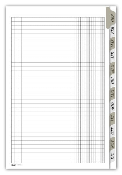 Registro Scadenzario gennaio/dicembre - 8 pagine/mese con spirale - 29,7x21 cm