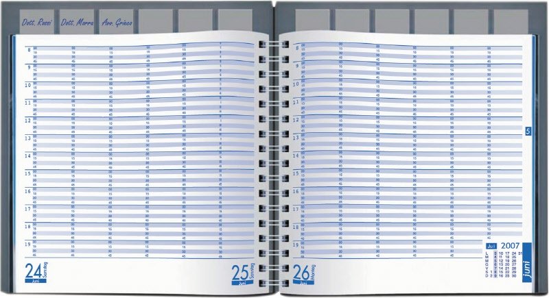 Planner giornaliero non datato 12 mesi multiappuntamenti - 24x22 cm - con spirale - blu