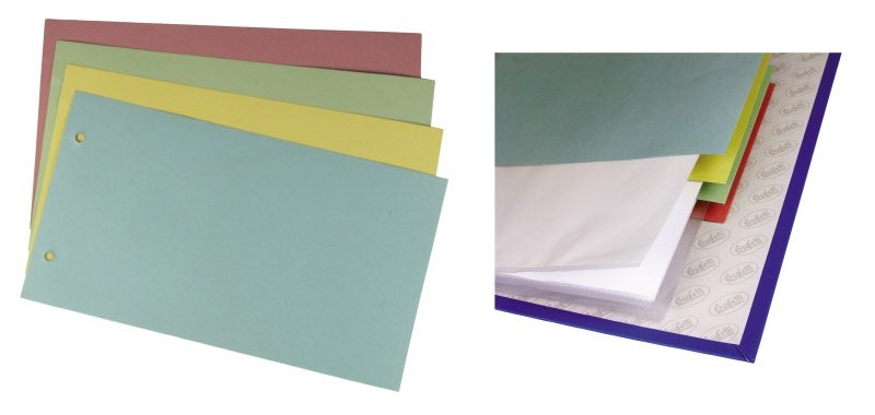 Divisori orizzontali - Cartoncino - 100 pz neutri senza tasti - 14x25 cm - giallo