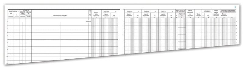 Registro degli Acquisti - 24 pagine prenumerate - 31x24,5 cm