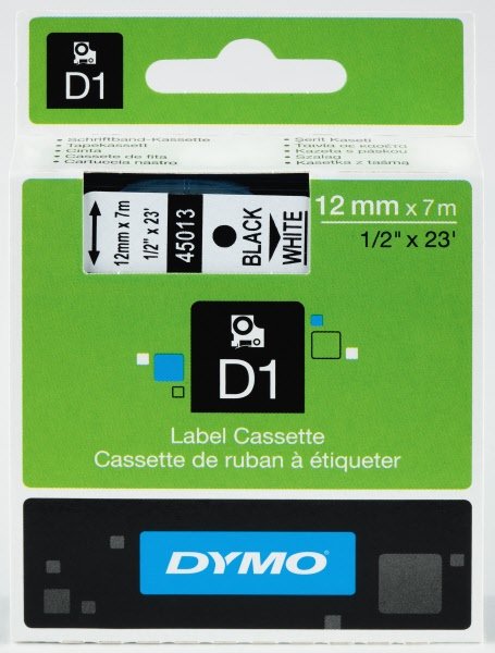 Nastri Dymo D1 - 19 mm x 7 m - nero/rosso