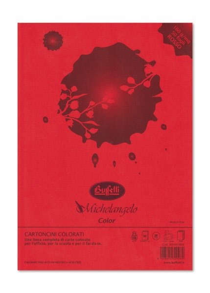 Carta e cartoncini Michelangelo Color  A4 - risma da 50 fogli 80g - colori forti - rosso scarlatto