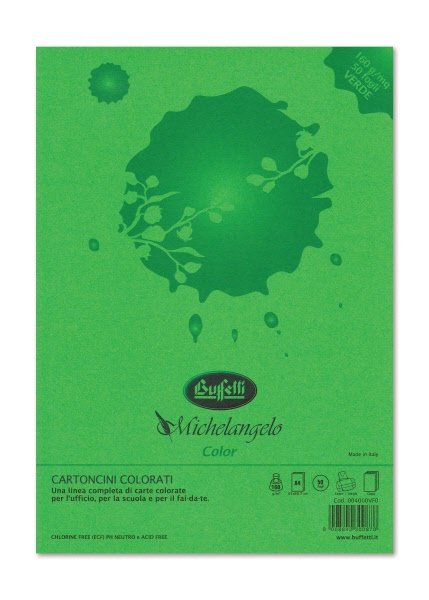 Carta e cartoncini Michelangelo Color  A4 - risma da 50 fogli 160g - colori forti - verde