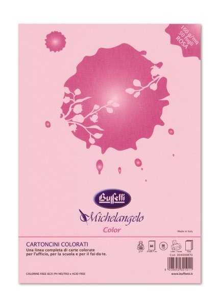 Carta e cartoncini Michelangelo Color  A4 - risma da 100 fogli 80g - colori tenui - rosa
