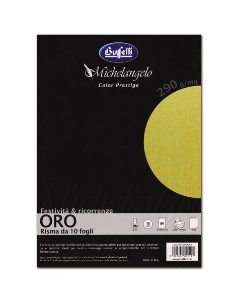 Michelangelo Color Prestige - cartoncini  metallizzati - A4  120 g - oro