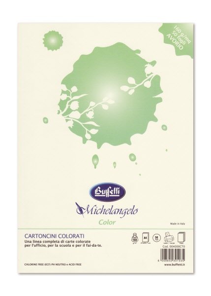 Carta e cartoncini Michelangelo Color  A4 - risma da 50 fogli - colori tenui - avorio