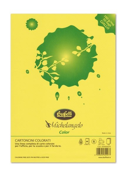 Carta e cartoncini Michelangelo Color  A4 - risma da 50 fogli 80g - colori forti - giallo