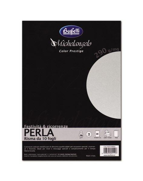 Cartoncini  metallizzati  Michelangelo Color Prestige -- A4  120 g - perla