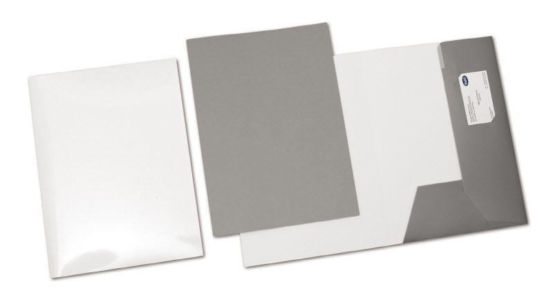 Cartelline 2 lembi  - cartoncino effetto metal - 350 g/mq - 32,5x23,5 cm - grigio  - conf. 10 pz