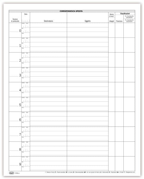 Registro Corrispondenza in partenza - 192 pagine - 31x24,5 cm