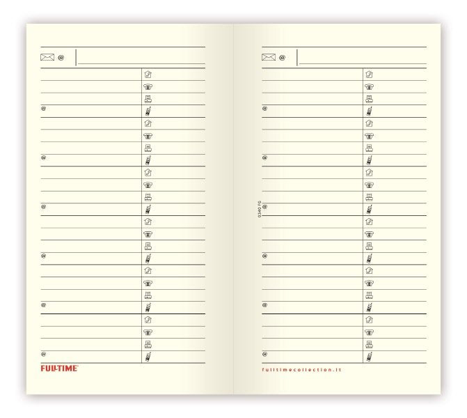 Refill organizer - Fogli per rubrica multiforo - carta avorio - formato grande - 14x21,5 cm