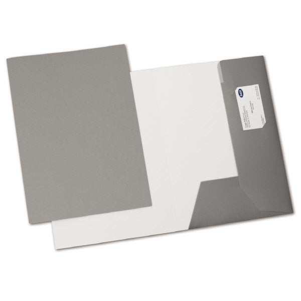 Cartelline 2 lembi  - cartoncino effetto metal - 350 g/mq - 32,5x23,5 cm - grigio  - conf. 10 pz
