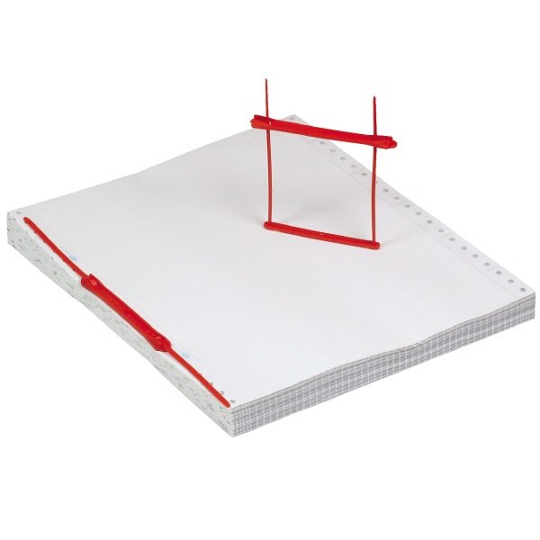 Pressini fermafogli - fastener in plastica - passo meccanografico - rosso - conf. 50 pz