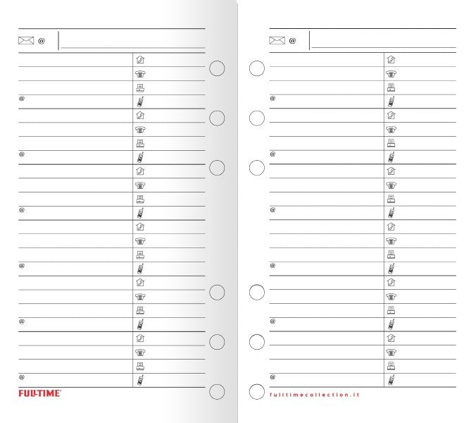 Refill organizer - Fogli per rubrica multiforo - carta bianca - formato grande - 14x21,5 cm