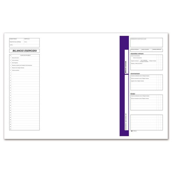 Cartelline bilancio società con tasca prestampata - cartoncino - 32x24 cm - avorio