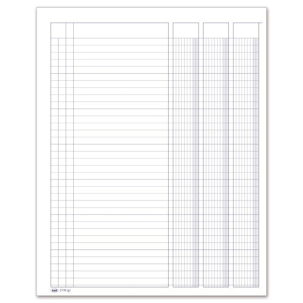 Registro 8 colonne con tracciato su pagina doppia - 50 pagine - 31x24,5 cm