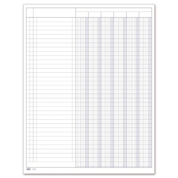 Registro 6 colonne con tracciato su pagina singola - 10 pagine - 31x24,5 cm