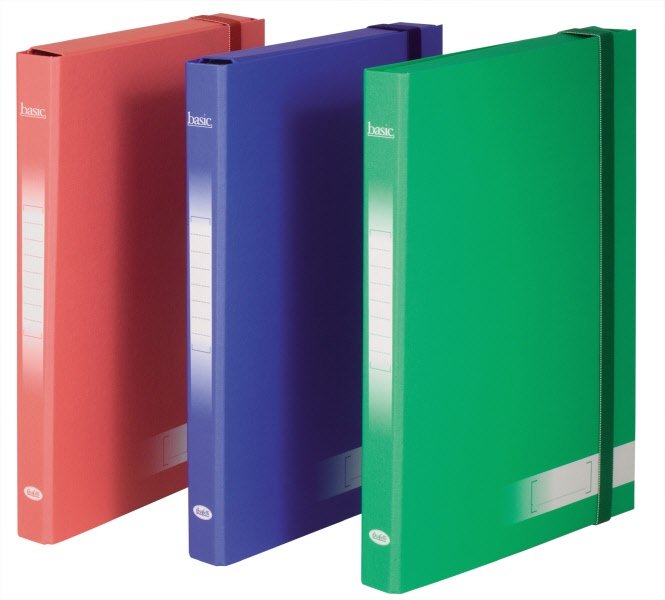 Scatola progetti con elastico Basic  - Dorso 3 cm - 34x24  cm - verde