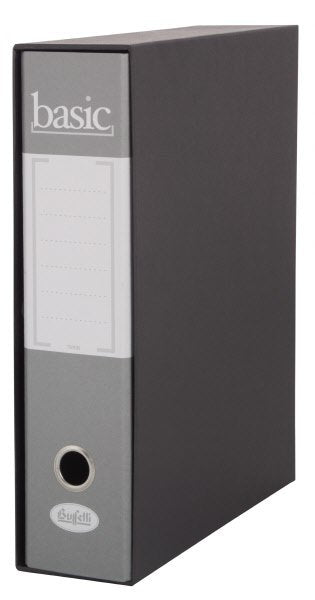 Raccoglitore Basic - Formato Protocollo - Dorso 8 cm - grigio