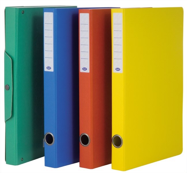 Scatola progetti con bottone - Dorso 3 cm - 34x24 cm - giallo