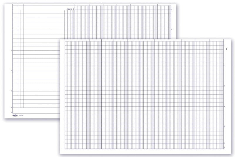 Registro Giornalmastro a 9 conti - 49 pagine prenumerate con spirale - 24x31,5 cm