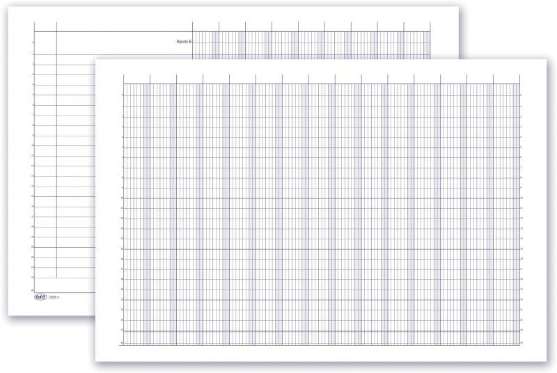 Registro 24 colonne con tracciato su pagina doppia testatina a bandella ripiegabile - 50 pagine - 24x31,5 cm
