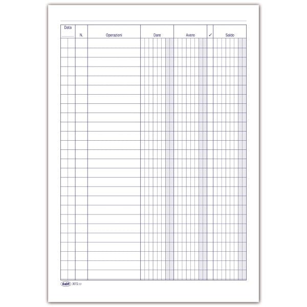 Registro Dare/Avere/Saldo - 200 pagine - 24x17 cm
