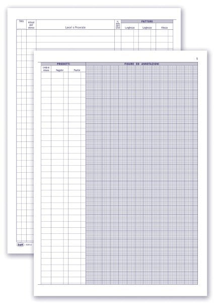 Registro Libretto delle misure a corpo - 50 pagine prenumerate - 29,7x21 cm