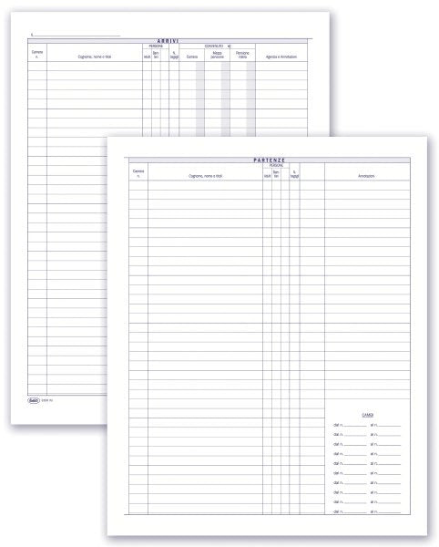 Registro Protocollo persone arrivate e partite - 192 pagine - 31x24,5 cm