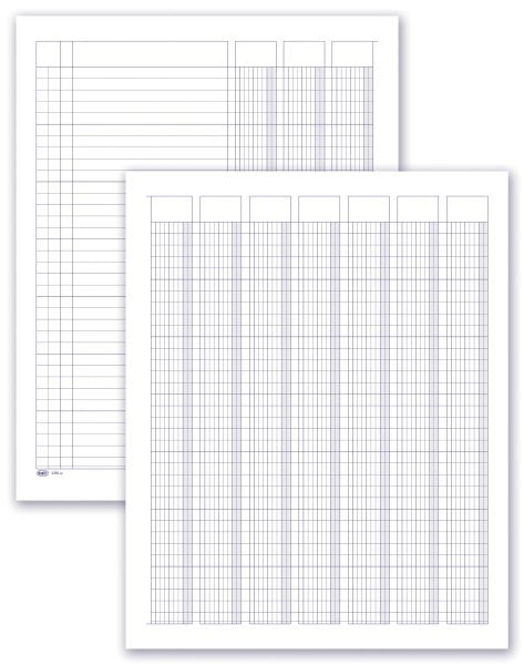 Registro 10 colonne con tracciato su pagina doppia - 100 pagine - 31x24,5 cm