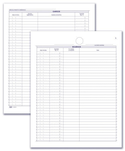 Registro Carico/Scarico prodotti fitosanitari - 49 pagine prenumerate - 31x24,5 cm