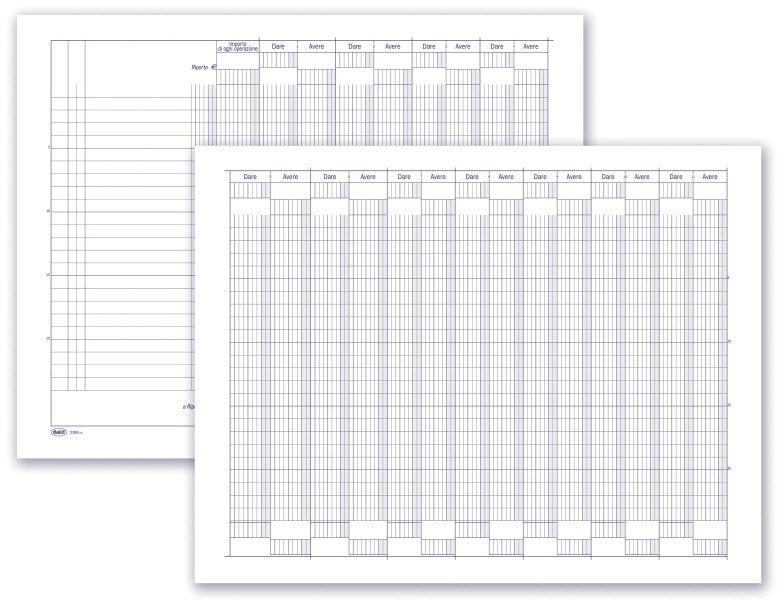 Registro Giornalmastro a 11 conti - 49 pagine - 24x31,5 cm