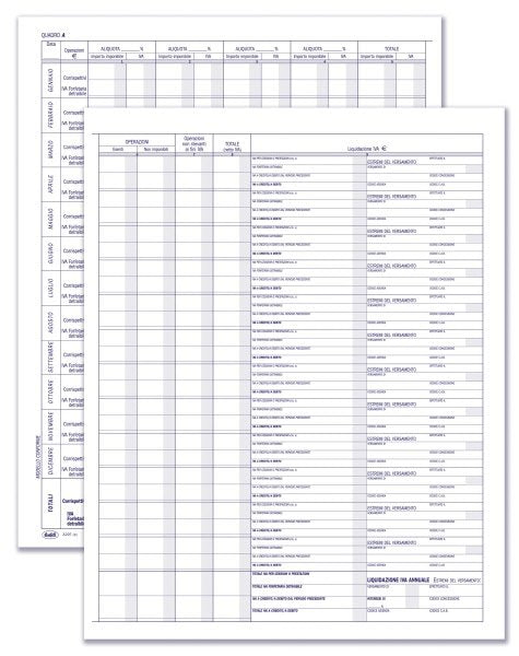 Registro Prospetto riepilogativo per associazioni sportive - 8 pagine prenumerate - 31x24,5 cm