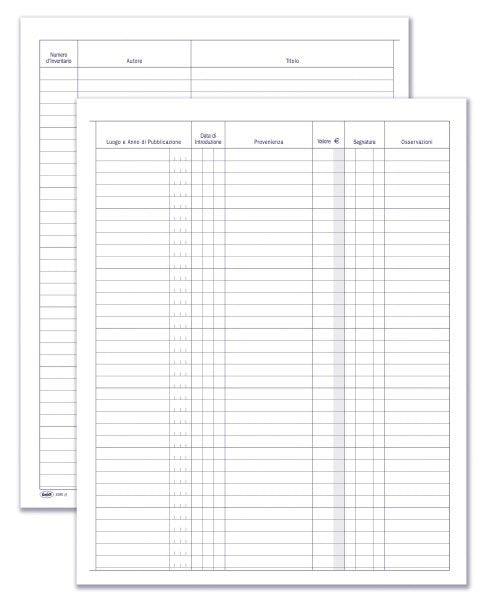 Registro Protocollo - inventario dei libri (data, autore, titolo, luogo e anno pubblicazione etc.) - 50 pagine - 31x24,5 cm