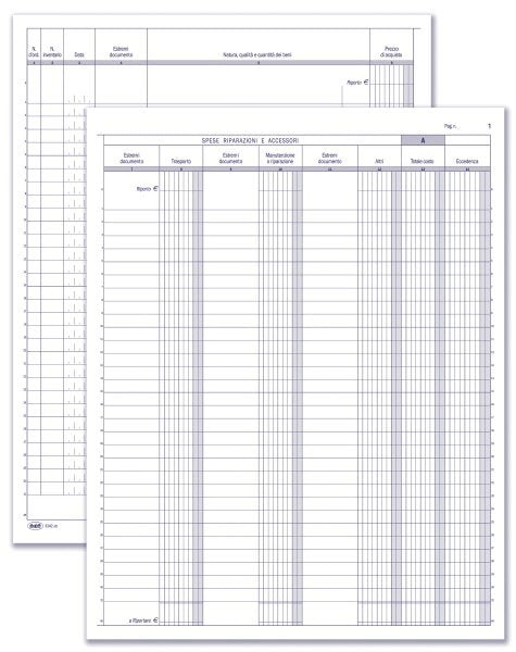 Registro Acquisti Beni usati (Regime del Margine) - 23 pagine prenumerate - 31x24,5 cm
