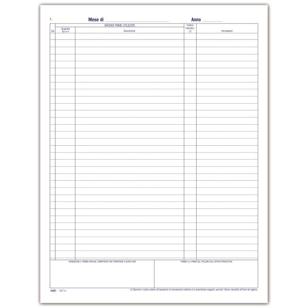 Registro delle attività in deroga - 44 pagine prenumerate - 31x24,5 cm